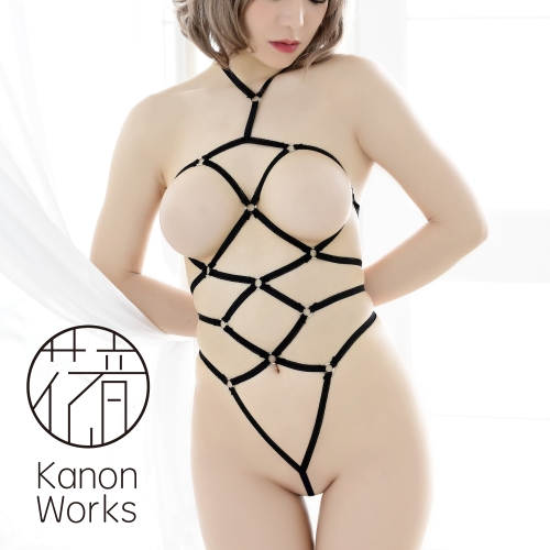 Kanon Works（花音ワークス）　ピコゴム使用亀甲風プレイスーツ ブラック