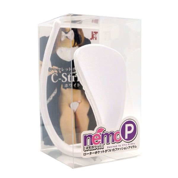 nemoP シークレットポケット付き Cストリング (ホワイト)