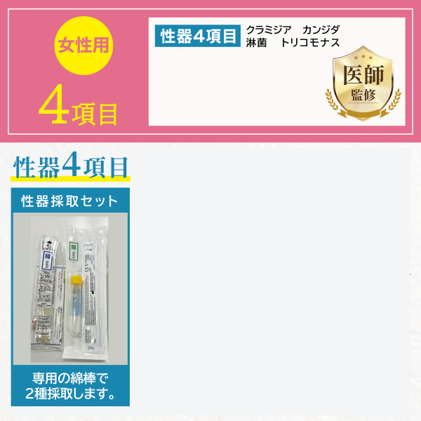 【女性用】性病検査キット［4項目］