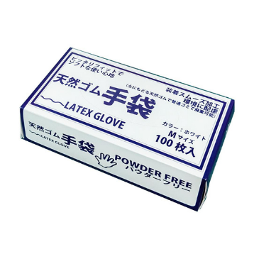 天然ゴム手袋 ホワイト 粉なしタイプ 100枚入（S/M/L）