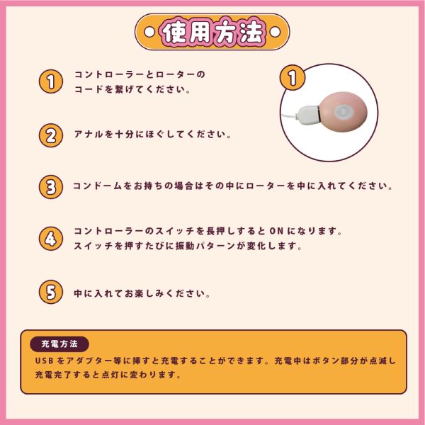 072LABO　ルーインドオーガズム　おねだりくん2号　マイクロアナルローター　ロング　即プレSET　80mlアナルローション